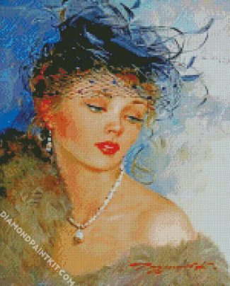 Woman With Pearl Neacklace diamond paintings