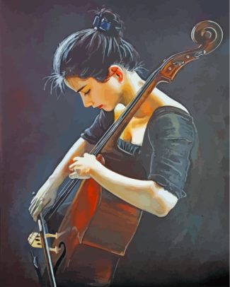 Young Girl Playing Cello diamond painting