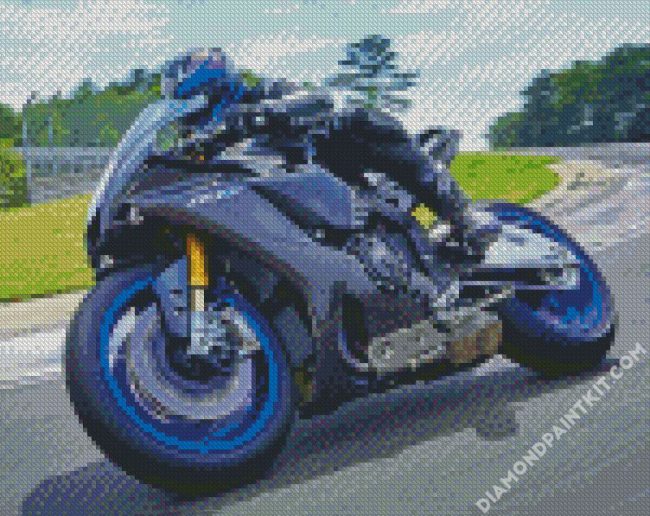 Black And Blue Motorcycle diamond painting