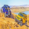 blue and yellow jeeps diamond paintings