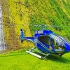 blue private helicopter diamond paintiing