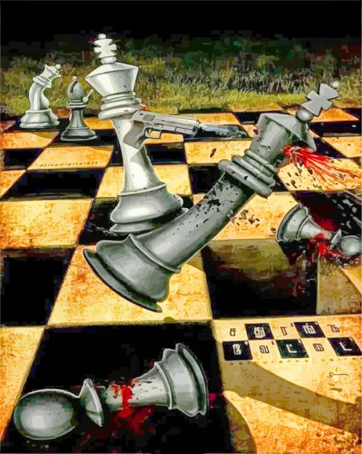 Chess Board War - 5D Diamond Painting 