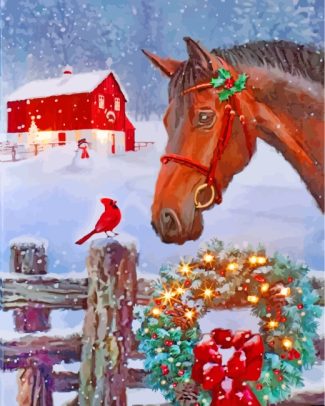 christmas horse scene diamond paintings