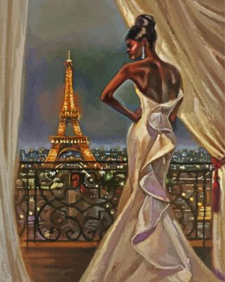 Classy Black Woman In Paris diamond painting