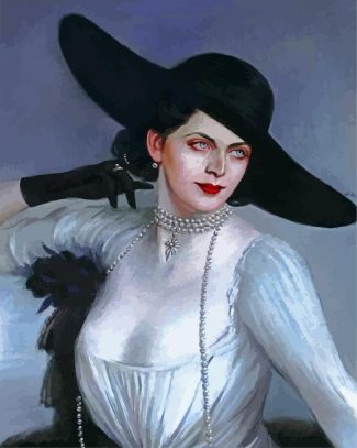 classy vintage vampire lady diamond paintiing