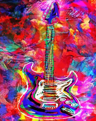 colorful guitar diamond painting