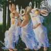 hares wearing white diamond paintings