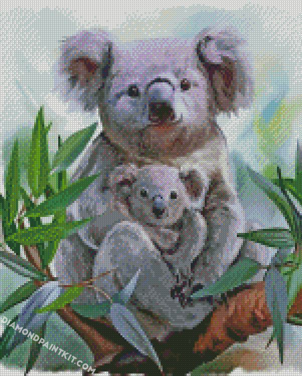 Koala Bear And Baby - 5D Diamond Painting 