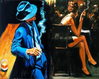 lonely man smoking diamond paintings