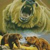 mad Grizzly bears diamond paintings