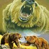 mad Grizzly bears diamond painting