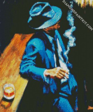 man smoking diamond paintings