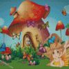 mushroom fairy house diamond paintings
