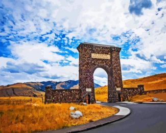 roosevelt arch yellowstone national park gardiner montana diamond paintings