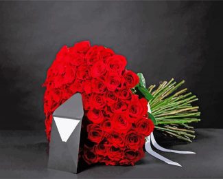 rose bouquet and a letter diamond painting