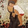 woman hugging her baby daughter diamond paintings