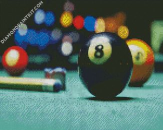 8 Ball Pool On Billiard Table diamond paintings