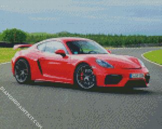 Cool Red Porshe Cayman diamond painting
