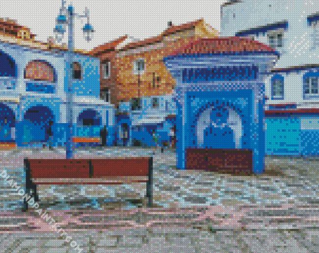 The Blue City Chefchaouen diamond painting