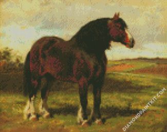 Brown Shire Horse diamond painting