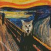 Cat screaming Art diamond painting