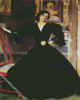 Clotilde In Black Dress Sorolla Art diamond painting