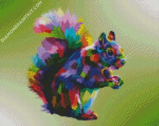 Colorful Squirrel diamond painting