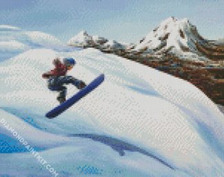 Mountains Snowboarding diamond painting