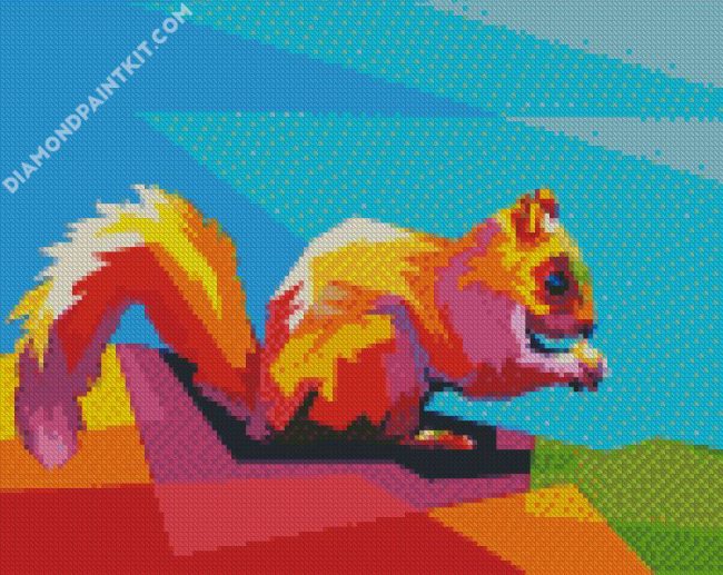 Squirrel Pop Art diamond painting