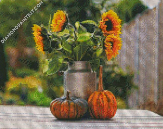 Sunflowers And Pumpkins diamond painting