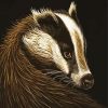 Aesthetic European badger diamond painting