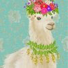 Alpaca With Flowers diamond painting