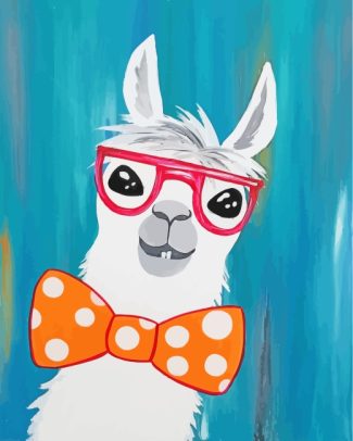Alpaca With Glasses diamond painting