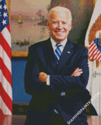 American President Joe Biden diamond painting