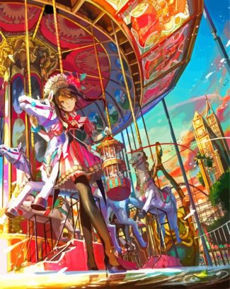 Anime Girl Carousel diamond painting
