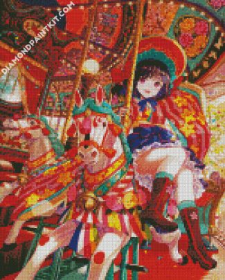 Anime Girl On Carousel diamond paintings