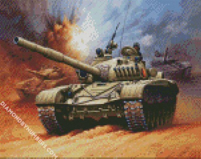Battle Scene Tank diamond painting