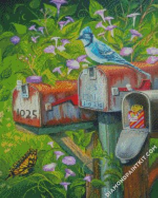 Bird On Mailbox diamond paintings