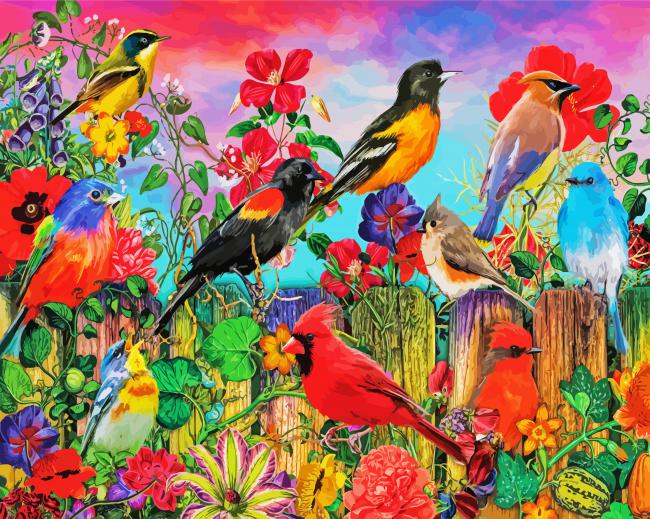 Birds And Blooms diamond painting