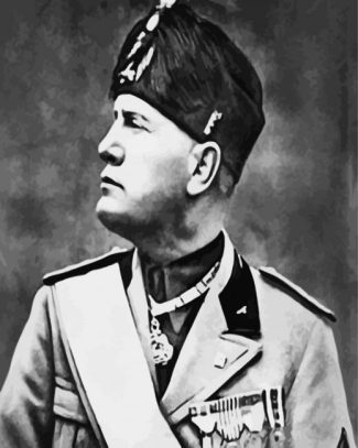 Black And White Benito Mussolini - 5D Diamond Painting ...