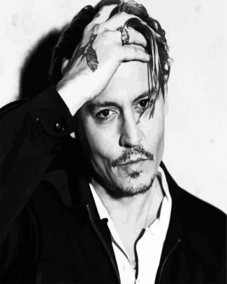 Black And White Johnny Depp diamond painting