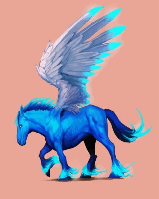 Blue Fantasy Pegasus diamond painting