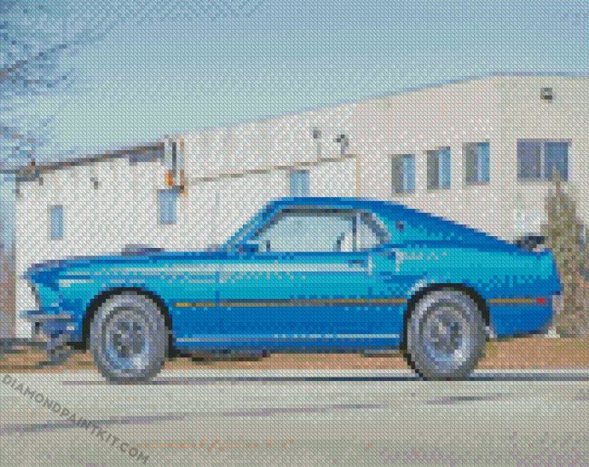 Blue Ford Mustang diamond paintings