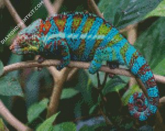 Blue Tropical Lizard Reptile diamond painting