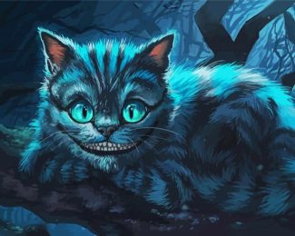 Blue cheshire Cat diamond painting