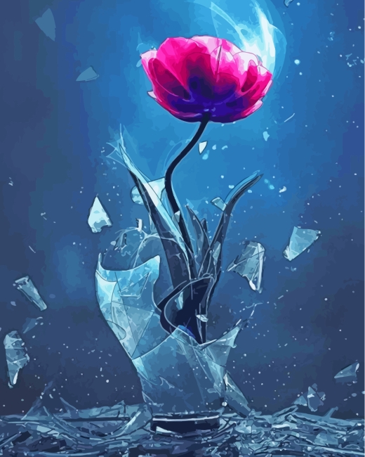 Broken Rose Glass diamond painting