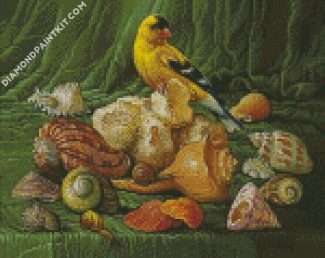 Canary Bird On Shells diamond paintings