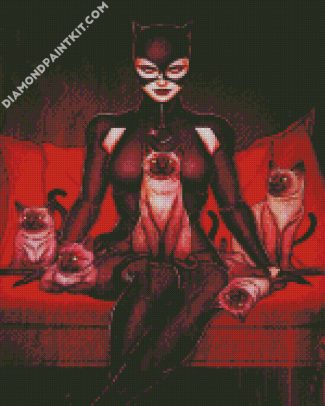 Catwoman And Cats diamond paintings
