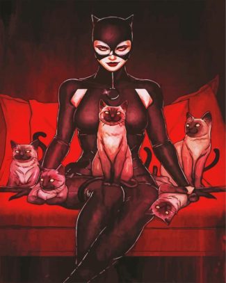 Catwoman And Cats diamond painting