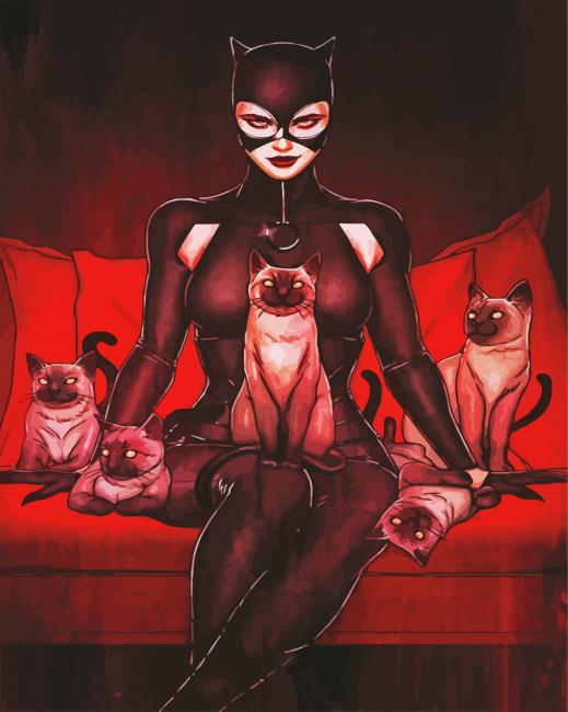 Catwoman And Cats diamond painting